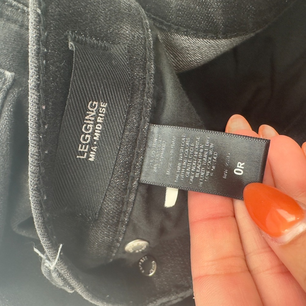 Express Jeans‎ Mia Mid Rise Legging Skinny Gray Distressed Stretch Size 0R - Picture 7 of 12